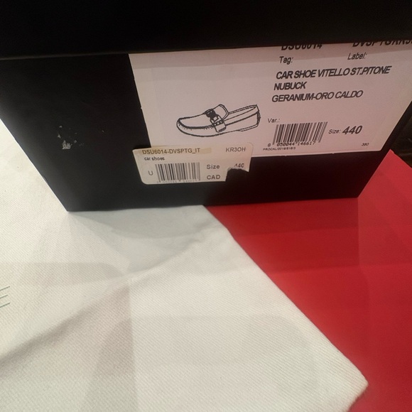 Authentic Versace Red Loafers with Gold Medusa Accent - Picture 7 of 7